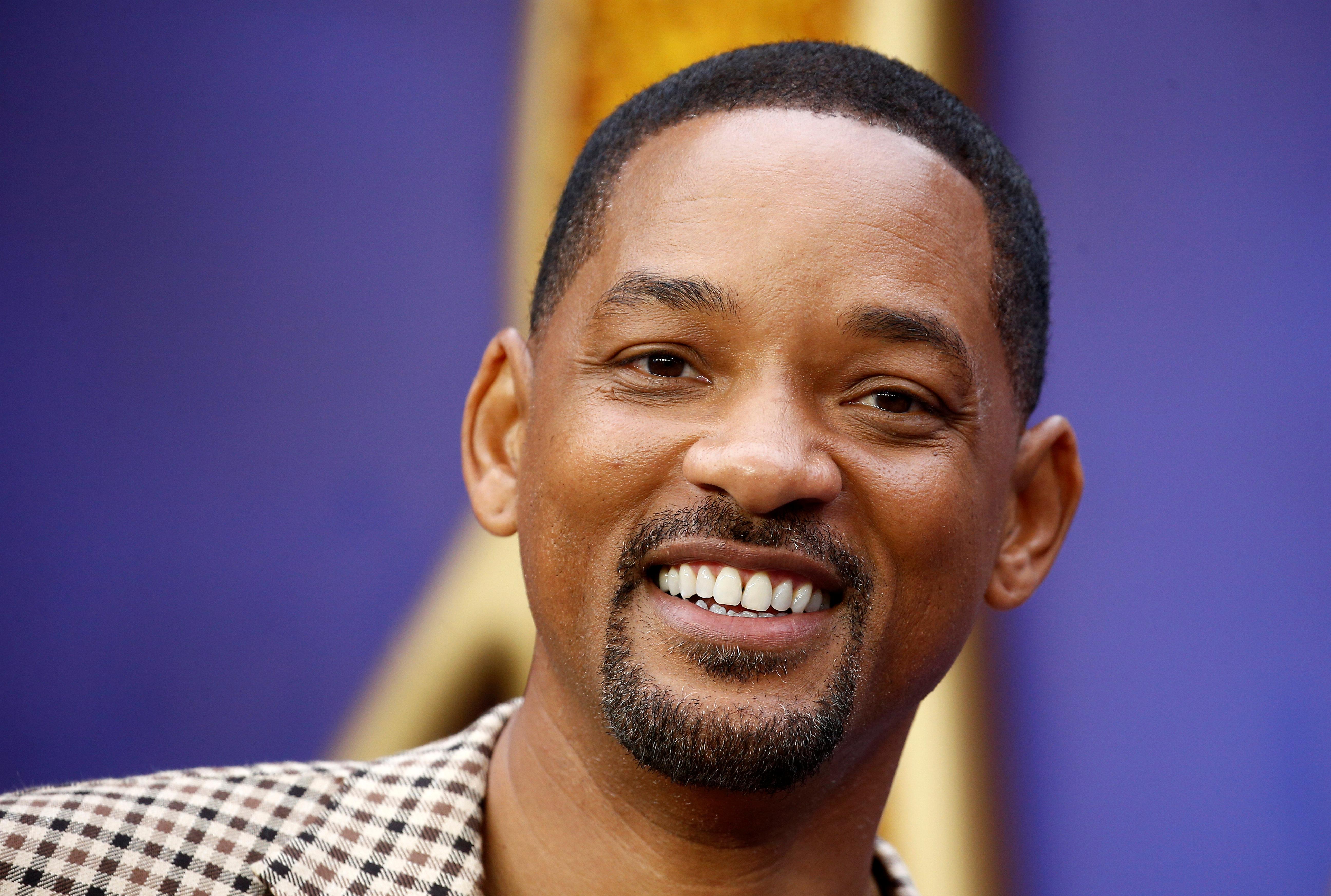 Ator Will Smith durante pré-estreia do filme 'Aladdin' em Londres
