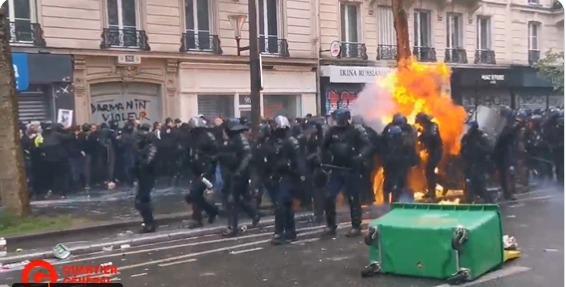 Manifestantes entram em confronto com a polícia neste Dia do Trabalhador na França