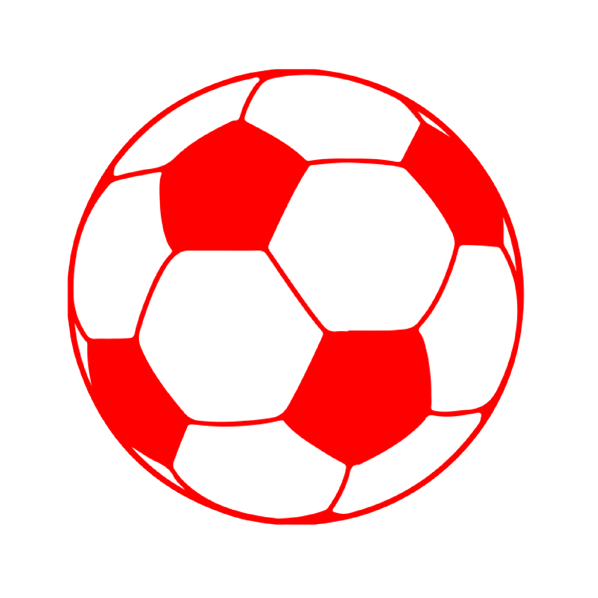Ícone bola de futebol vermelha
